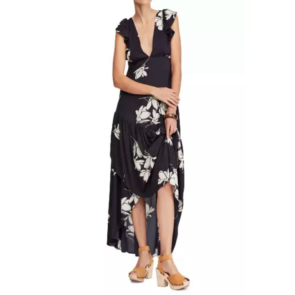 Free People She's A Waterfall Cascading High/Low Maxi Dress Women's 2